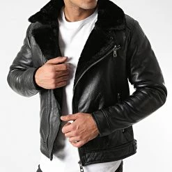 Grosses soldes 👏 Veste Zippée Col Fourrure 168 Noir de MTX 👏