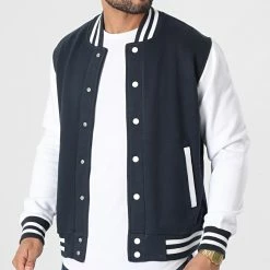 Nouveau 🥰 Veste Teddy 497 Bleu Marine Blanc de MTX 🎉