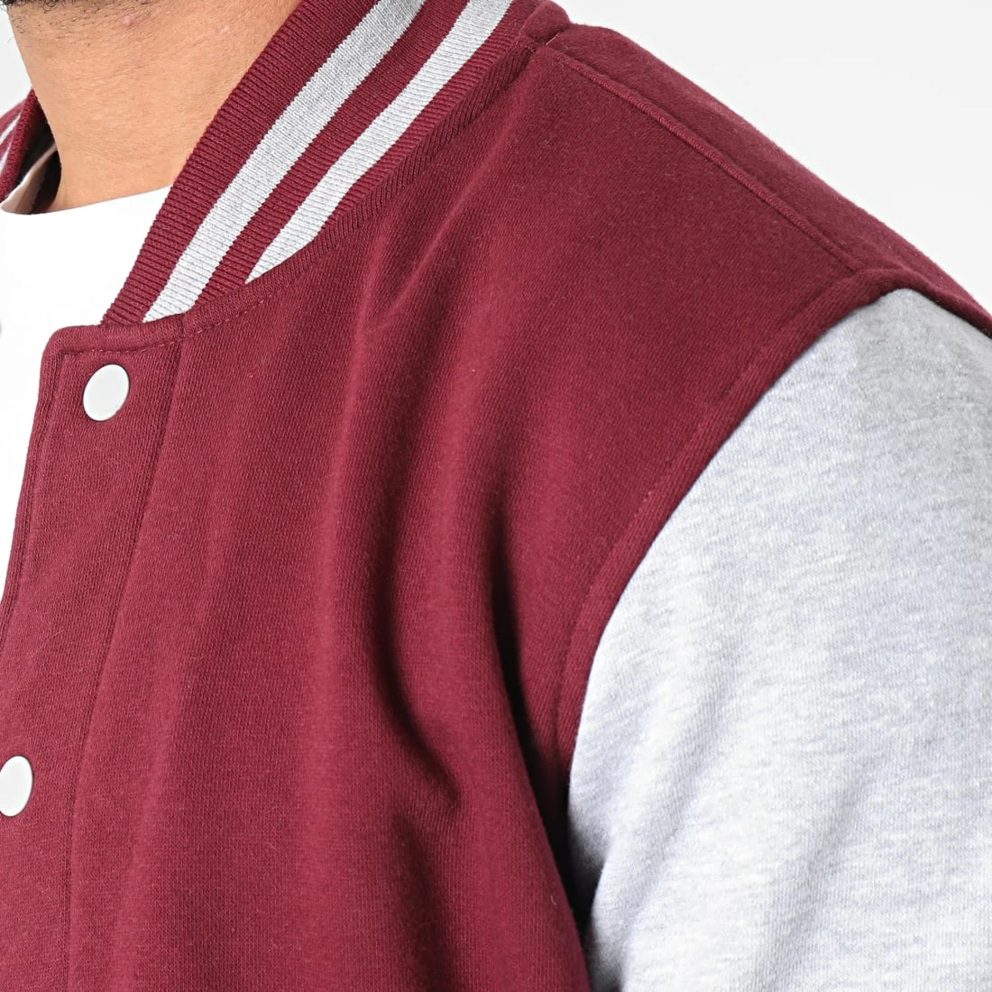 Nouveau ⭐ Veste Teddy 497 Bordeaux Gris Chiné de MTX 🎉 – Image 2