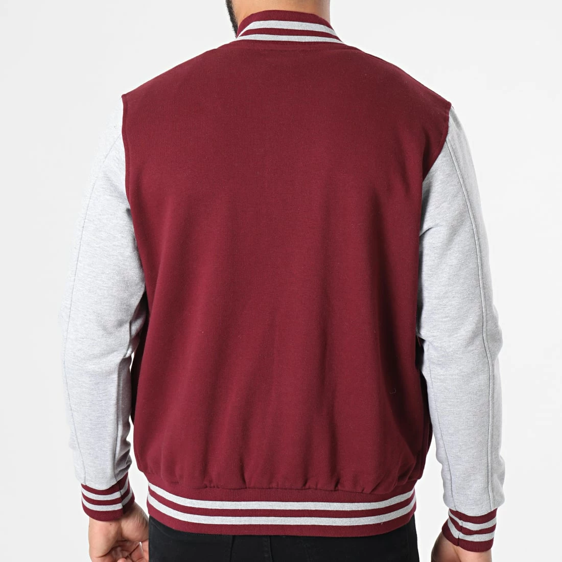 Nouveau ⭐ Veste Teddy 497 Bordeaux Gris Chiné de MTX 🎉 – Image 4