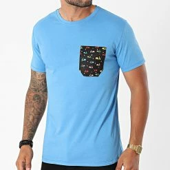 Acheter 😉 Tee 👚 Shirt Poche TM06744 Bleu Clair de MTX 🔥