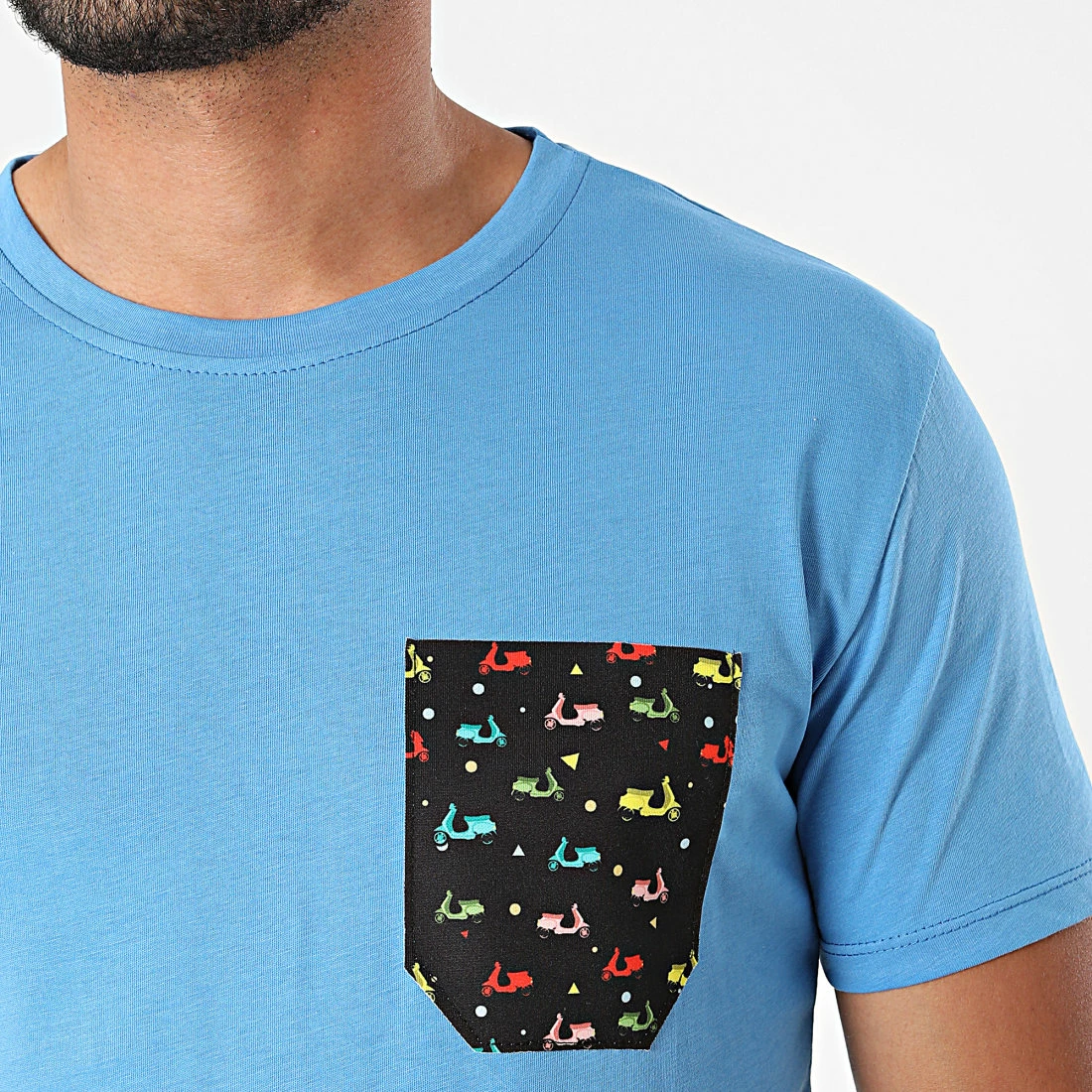 Acheter 😉 Tee 👚 Shirt Poche TM06744 Bleu Clair de MTX 🔥 – Image 2