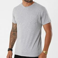 Meilleur prix 😍 Tee 👕 Shirt Poche TM0671 Gris Chiné de MTX 🔔