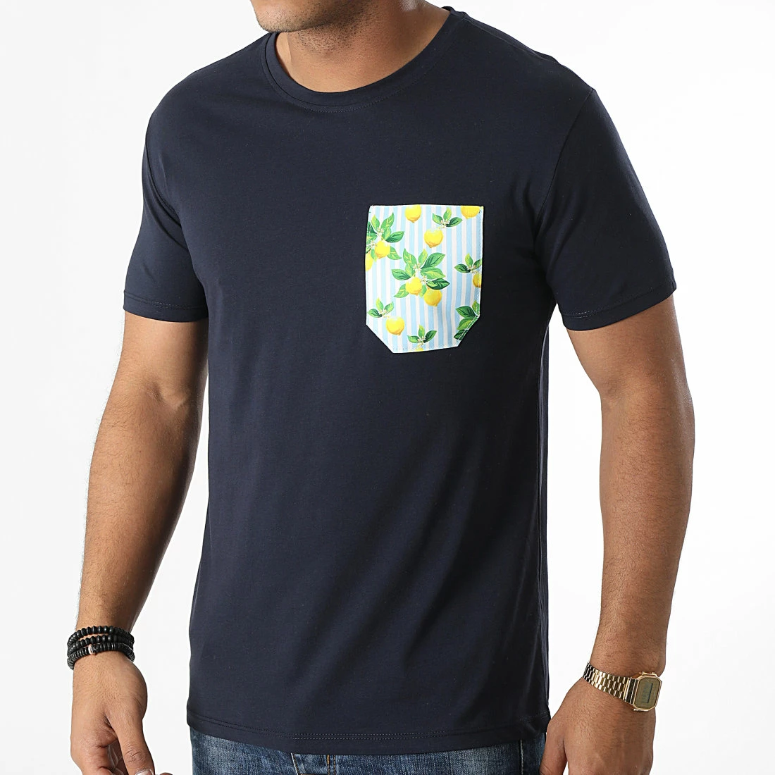 Promo 💯 Tee 👚 Shirt Poche TM06743 Bleu Marine de MTX ✔️ – Image 3