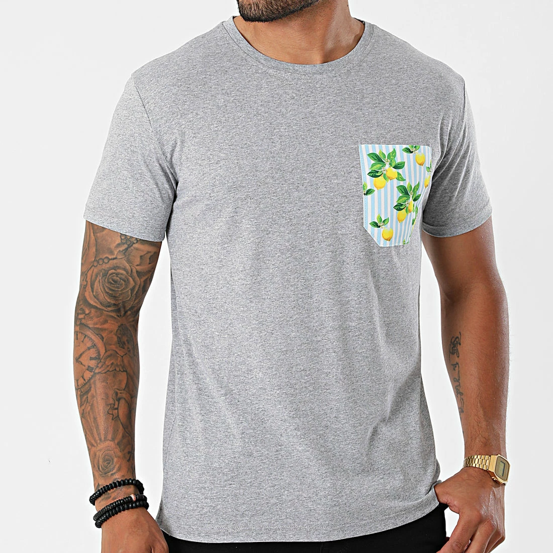 Sortie 🔔 Tee 👚 Shirt Poche TM06743 Gris Chiné de MTX 👏 – Image 3