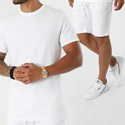 Remise 🎉 Ensemble Short Tee 👕 Shirt TM0675 Blanc de MTX 👍