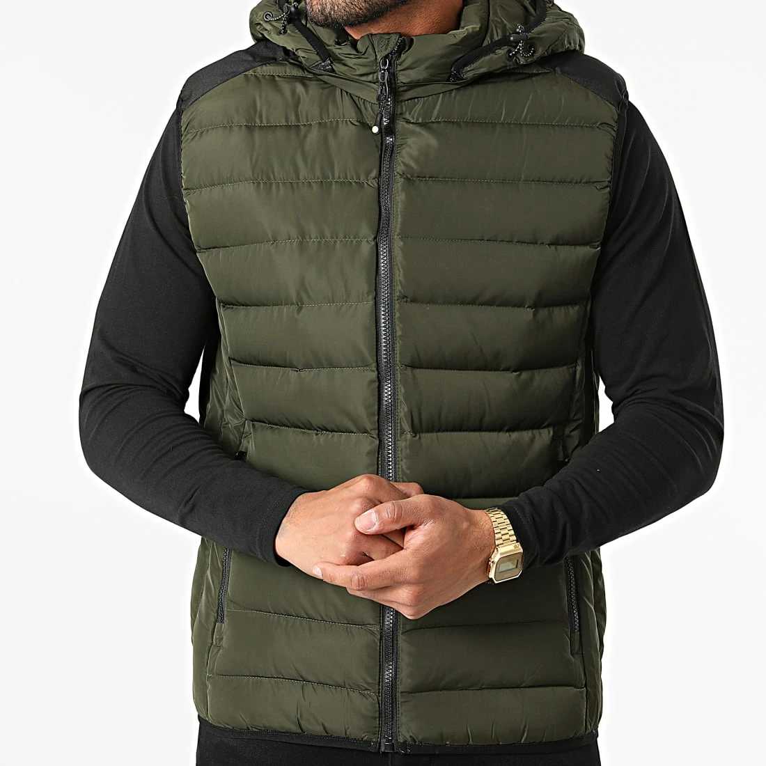 De gros 🌟 Doudoune Capuche Sans Manches 1206 Vert Kaki de MTX 🔔 – Image 3