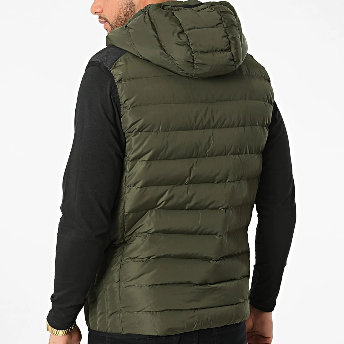 De gros 🌟 Doudoune Capuche Sans Manches 1206 Vert Kaki de MTX 🔔 – Image 4