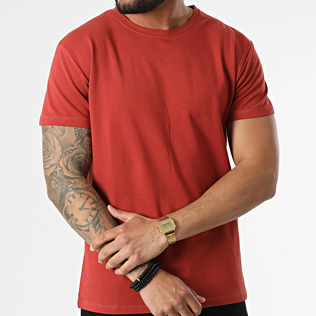 De gros 😀 Tee 👕 Shirt F01 Rouge Brique de MTX ✨ – Image 3