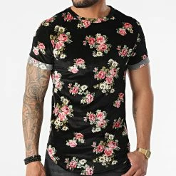 Le moins cher 🧨 Tee 👚 Shirt Oversize U1147 Noir Floral de MTX ✔️