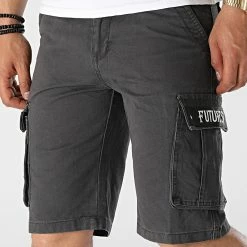 Le moins cher ❤️ Short Cargo 18653 Gris Anthracite de MTX 👏
