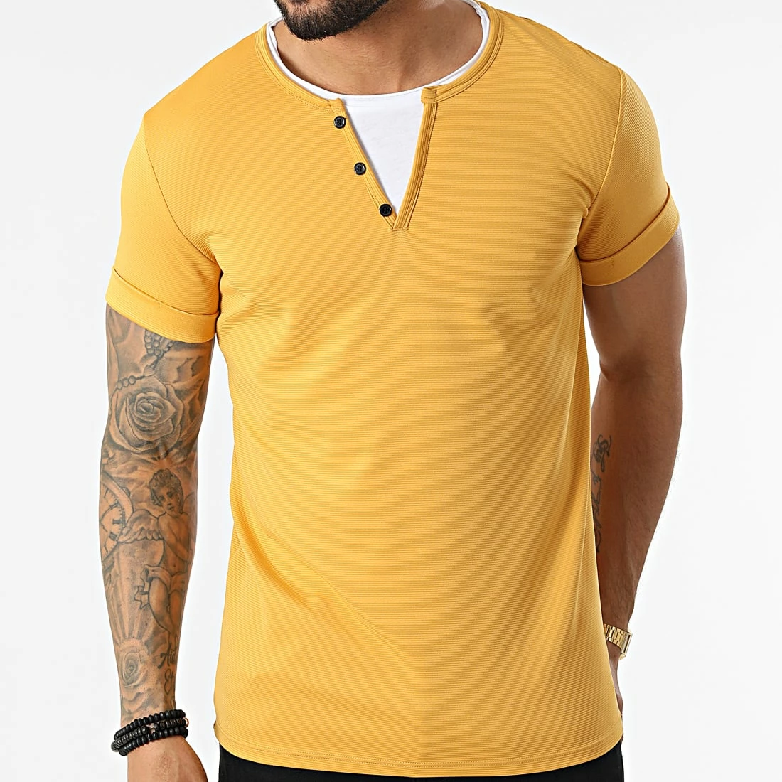 Tout neuf 🧨 Tee 👕 Shirt C5132 Jaune de MTX ⌛ – Image 3
