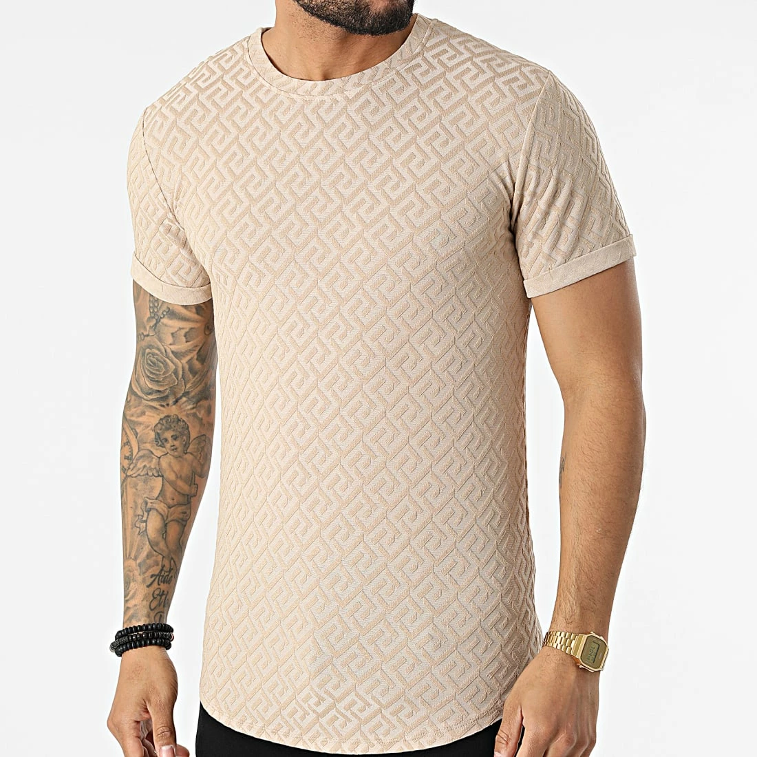 Remise 🎁 Tee 👕 Shirt Oversize 6485 Beige de MTX ✨