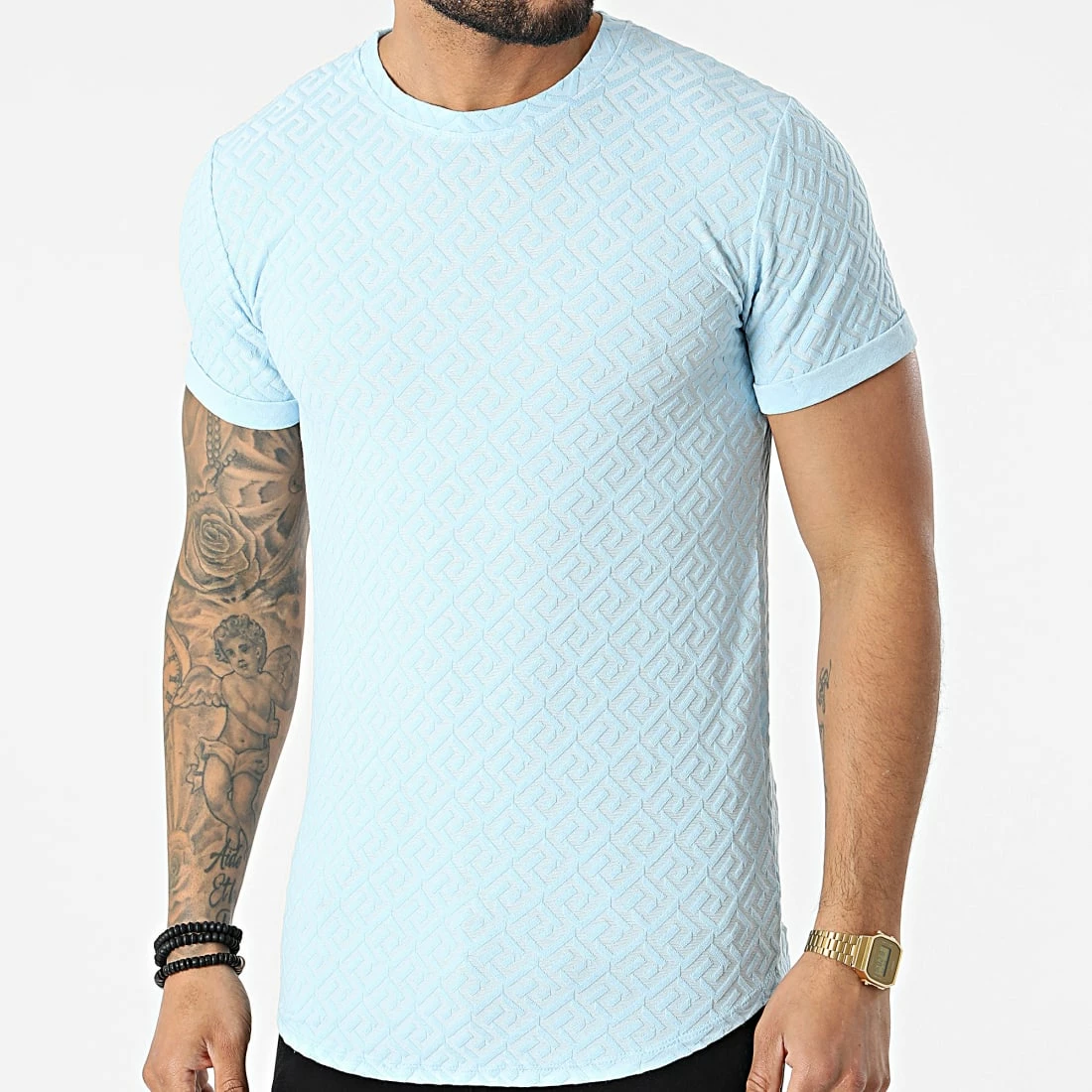 Meilleur prix 🎉 Tee 👕 Shirt Oversize 6485 Bleu Clair de MTX ✨