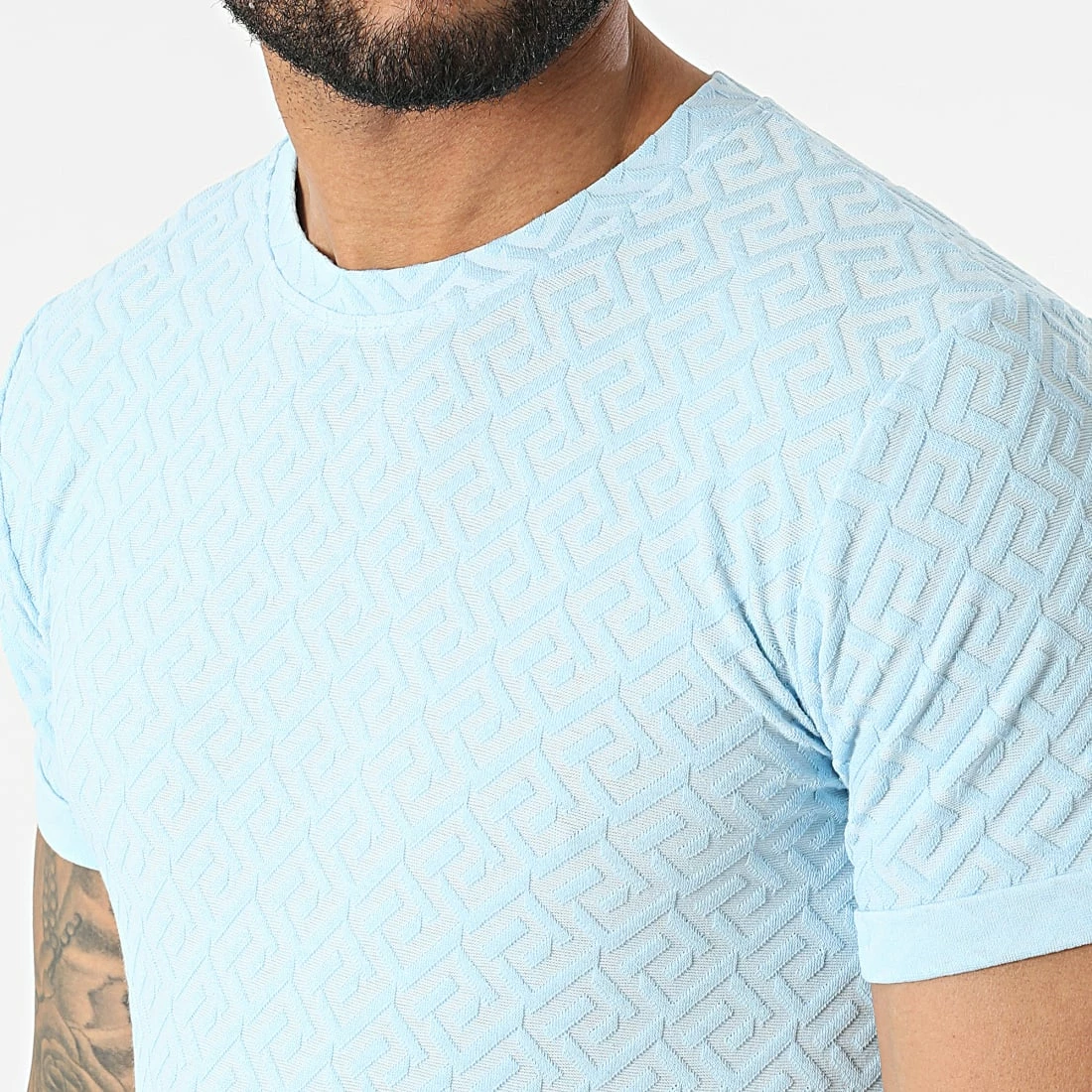 Meilleur prix 🎉 Tee 👕 Shirt Oversize 6485 Bleu Clair de MTX ✨ – Image 2