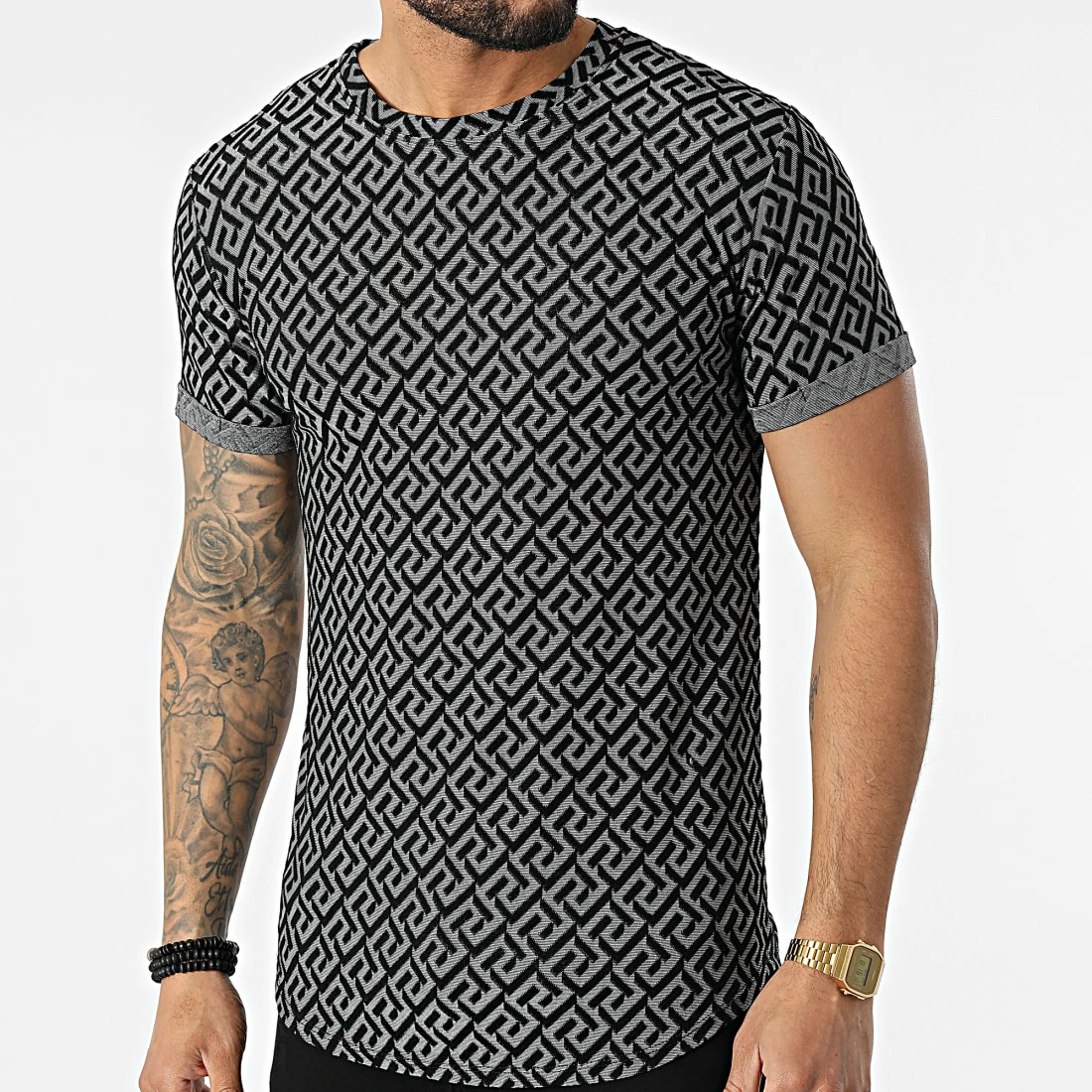 Offres 🥰 Tee 👚 Shirt Oversize 6485 Noir Gris Chiné de MTX 🧨