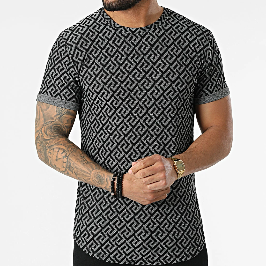 Offres 🥰 Tee 👚 Shirt Oversize 6485 Noir Gris Chiné de MTX 🧨 – Image 3