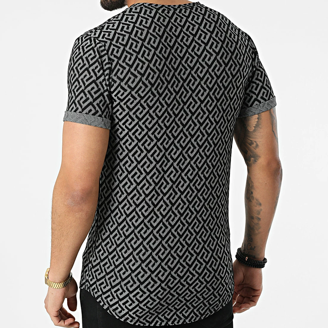 Offres 🥰 Tee 👚 Shirt Oversize 6485 Noir Gris Chiné de MTX 🧨 – Image 4