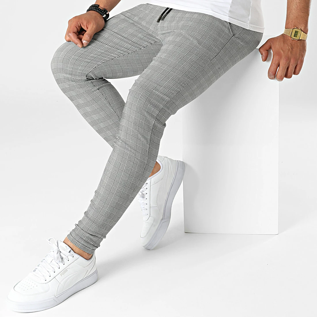 Coupon 😍 Pantalon A Carreaux K755 Gris de MTX 🤩 – Image 3