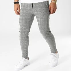 Sortie ❤️ Pantalon A Carreaux K755 Gris Beige de MTX 🔔
