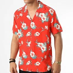 Meilleur prix ✔️ Chemise A Manches Courtes 6611 Rouge Floral de MTX 🤩