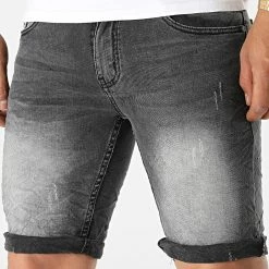 Offres ⭐ Short Jean Slim YB700 Gris Anthracite de MTX 🛒