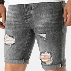 Grosses soldes 🔔 Short Jean LH5018 Gris Anthracite de MTX 🎉