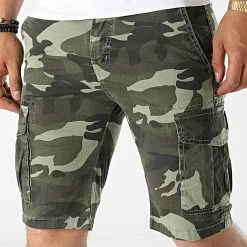 Nouveau 😀 Short Cargo 1569 Vert Kaki Camouflage de MTX 🥰