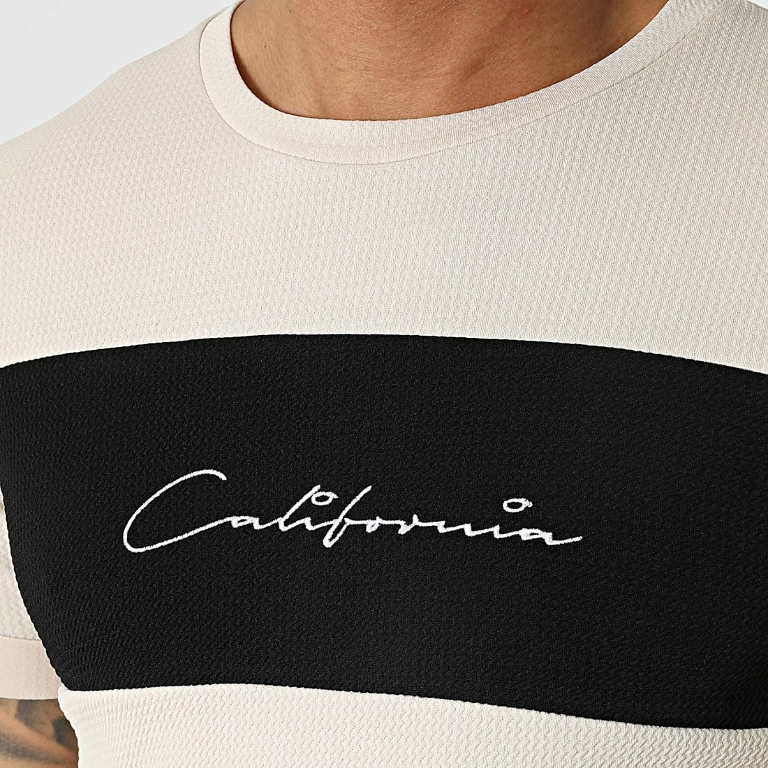 Meilleure vente 🌟 Tee 👚 Shirt Oversize C5776 Beige Noir de MTX 😀 – Image 2