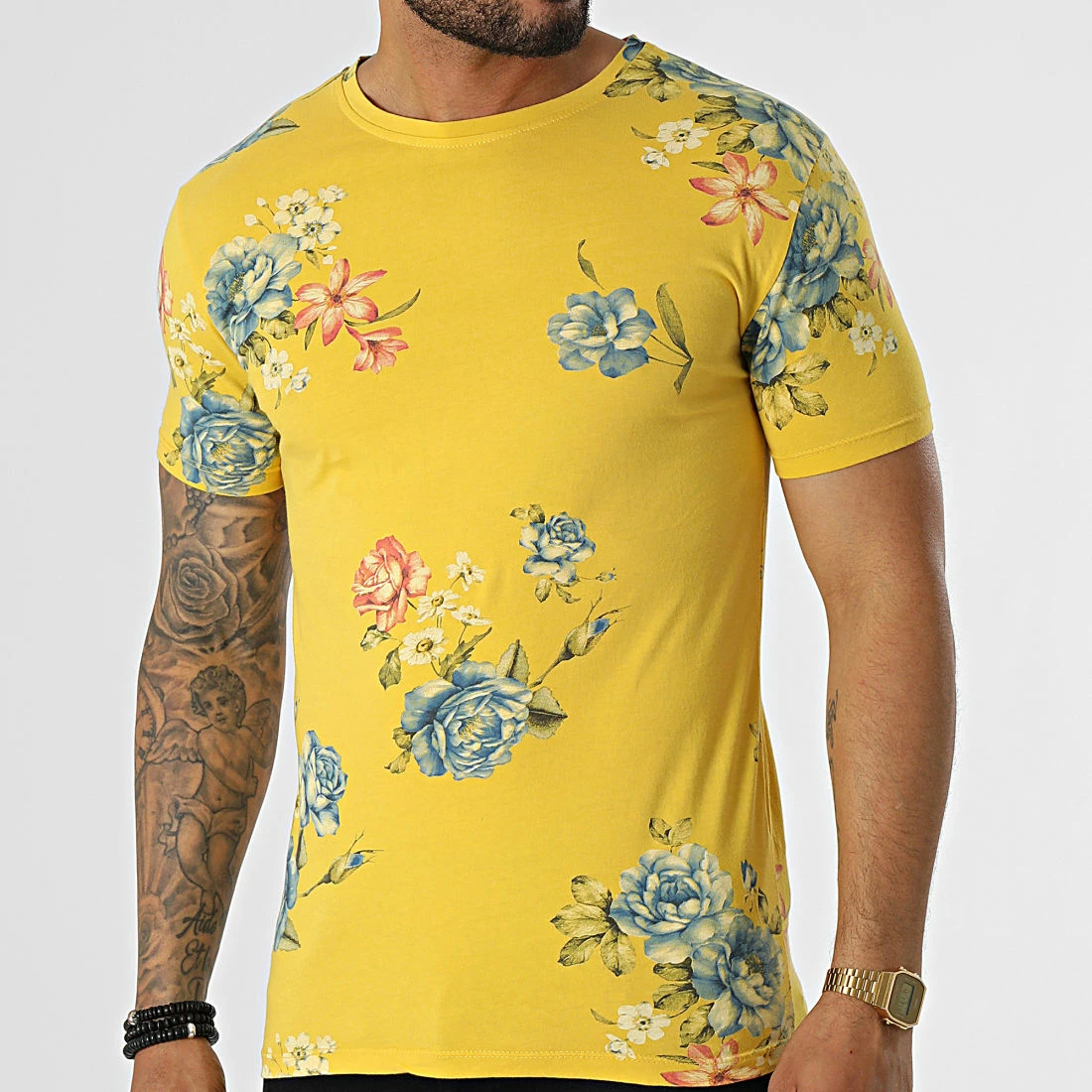 Promo 🌟 Tee 👕 Shirt TM0449 Jaune Floral de MTX 👏