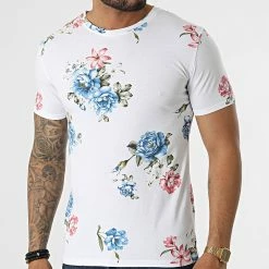 Tout neuf 🛒 Tee 👕 Shirt TM0449 Blanc Floral de MTX 😀