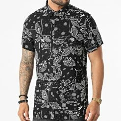 Meilleure affaire 💯 Chemise Manches Courtes DX2613 Noir Bandana de MTX 🎉