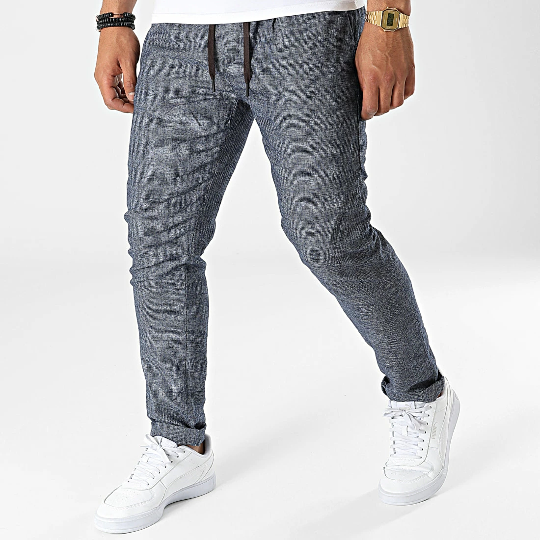 Budget 💯 Pantalon Chino AT6019 Bleu Marine Chiné de MTX 🧨