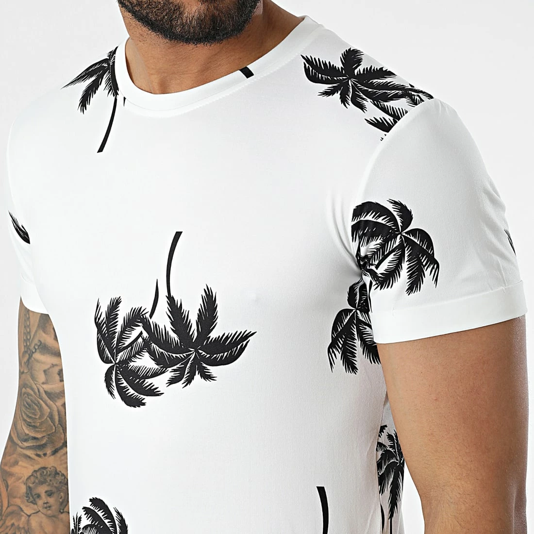 Grosses soldes ✔️ Tee 👕 Shirt Oversize U9479 Blanc Floral de MTX 🛒 – Image 2