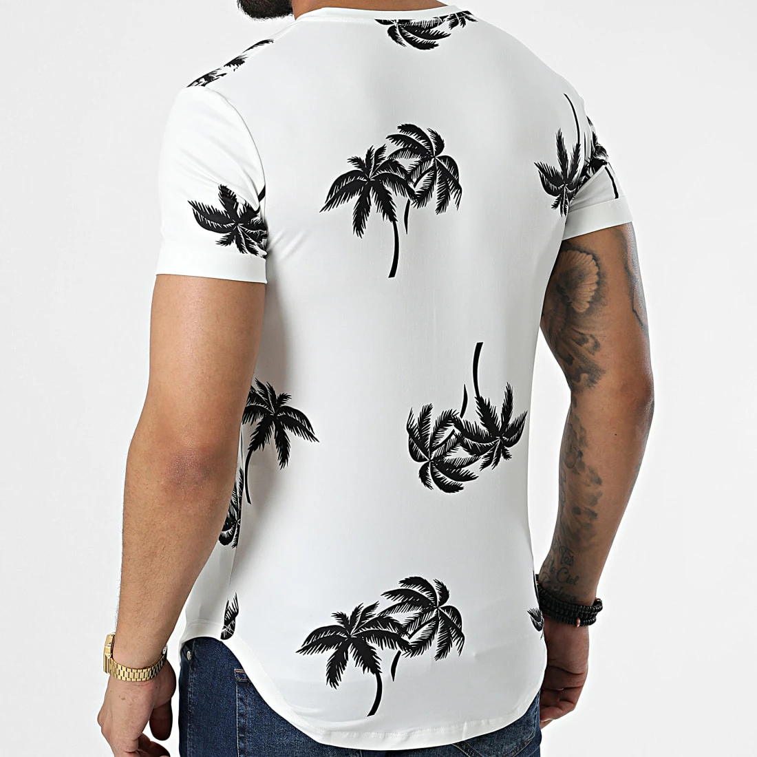 Grosses soldes ✔️ Tee 👕 Shirt Oversize U9479 Blanc Floral de MTX 🛒 – Image 4