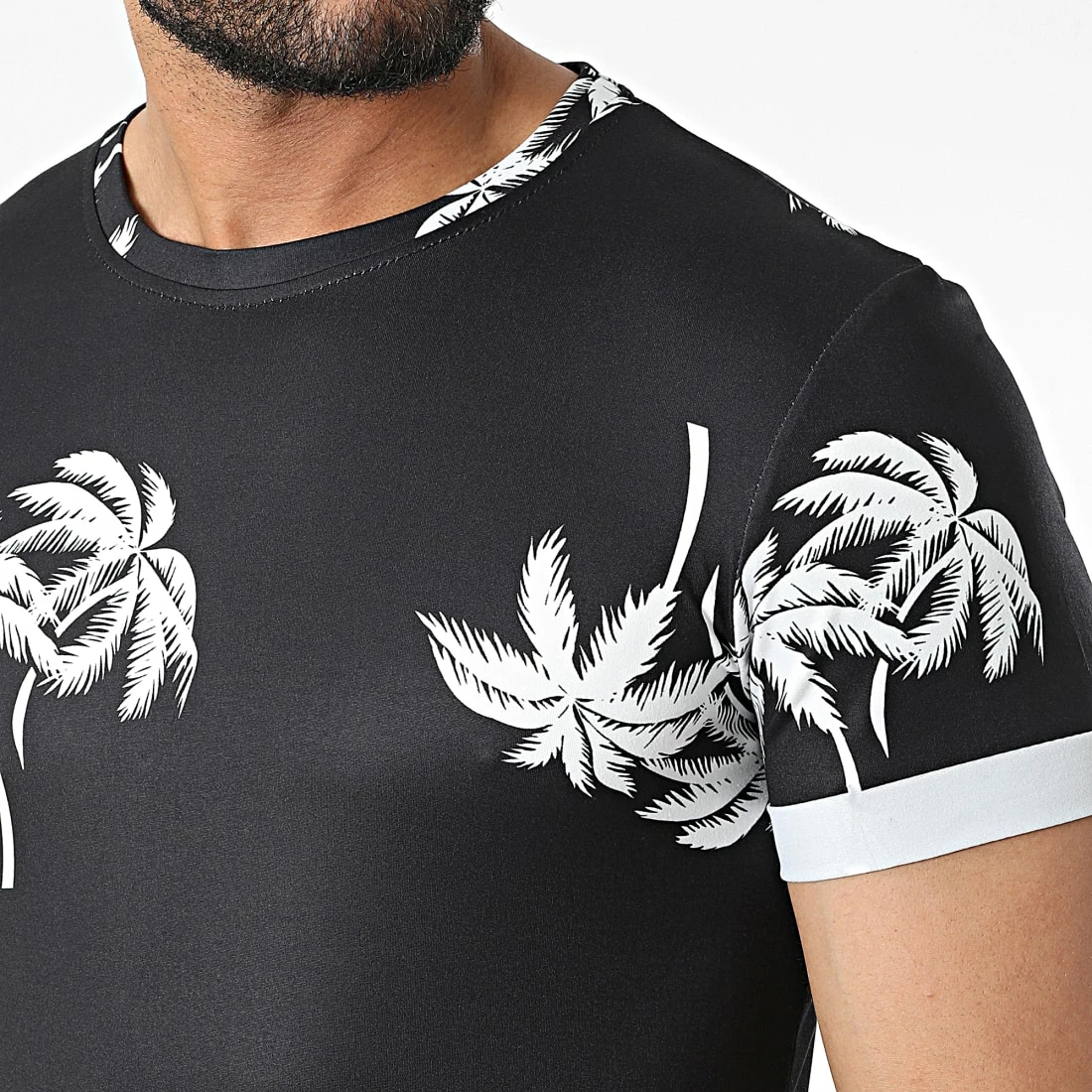 Meilleur prix 🔥 Tee 👚 Shirt Oversize U9479 Noir Floral de MTX 😀 – Image 2