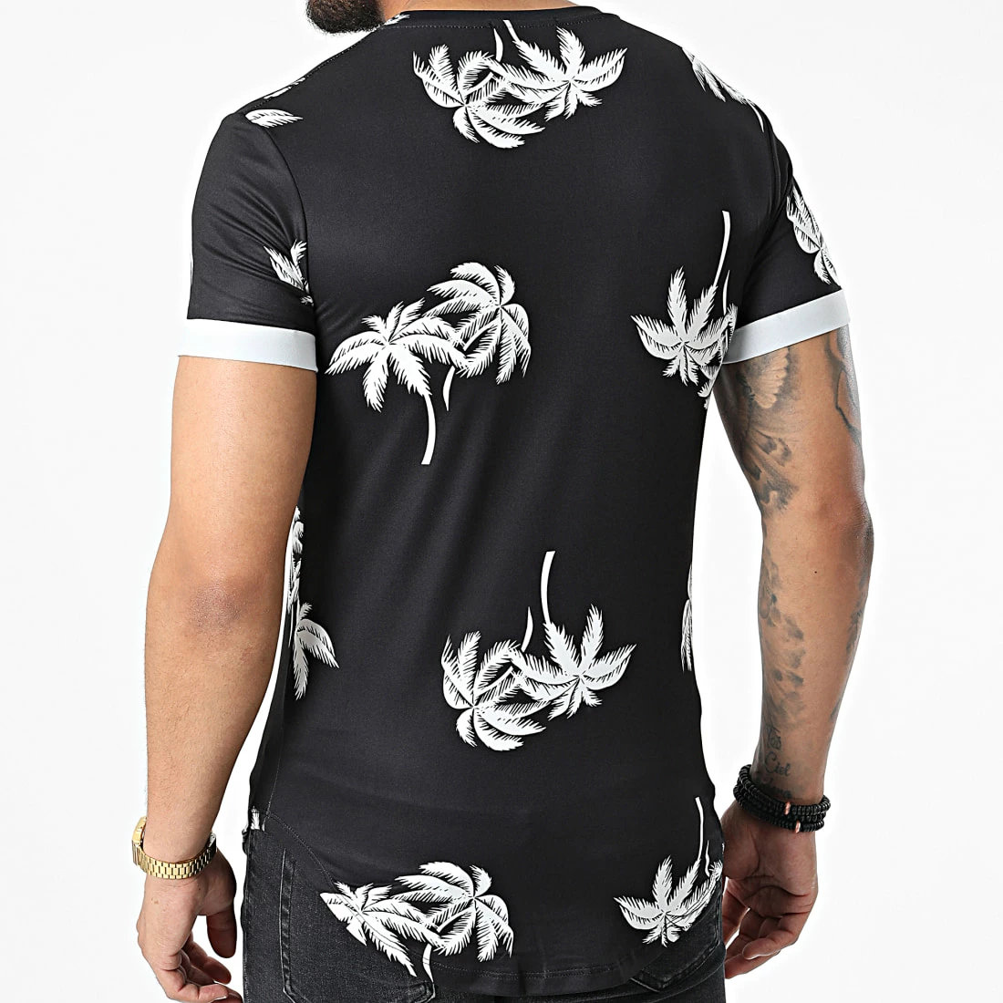 Meilleur prix 🔥 Tee 👚 Shirt Oversize U9479 Noir Floral de MTX 😀 – Image 4