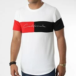 De gros 🛒 Tee 👚 Shirt Oversize 6356 Blanc Rouge Noir de MTX 🔔