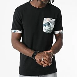 Nouveau 🎉 Tee 👕 Shirt Poche C5793 Noir Floral de MTX 🔥