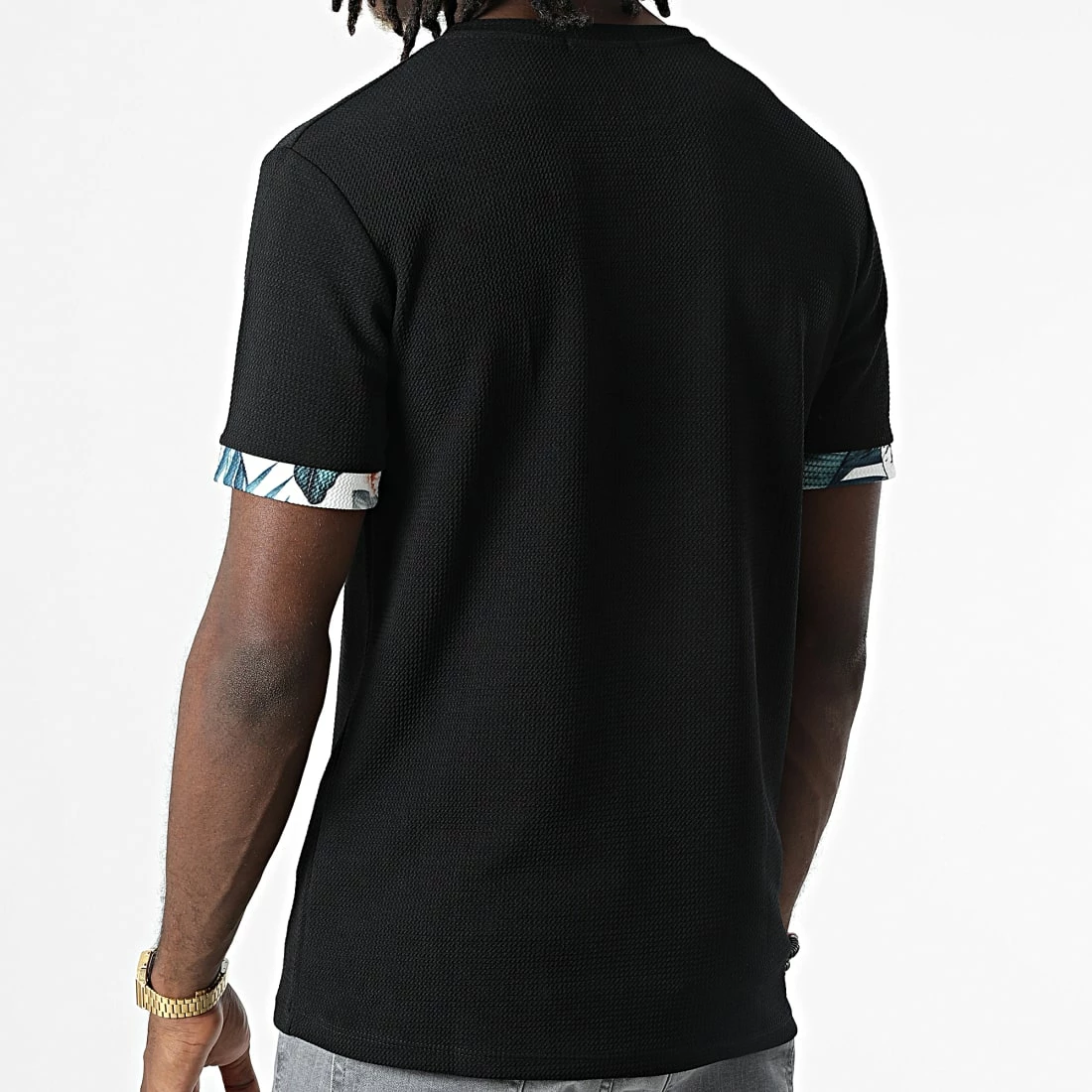 Nouveau 🎉 Tee 👕 Shirt Poche C5793 Noir Floral de MTX 🔥 – Image 4