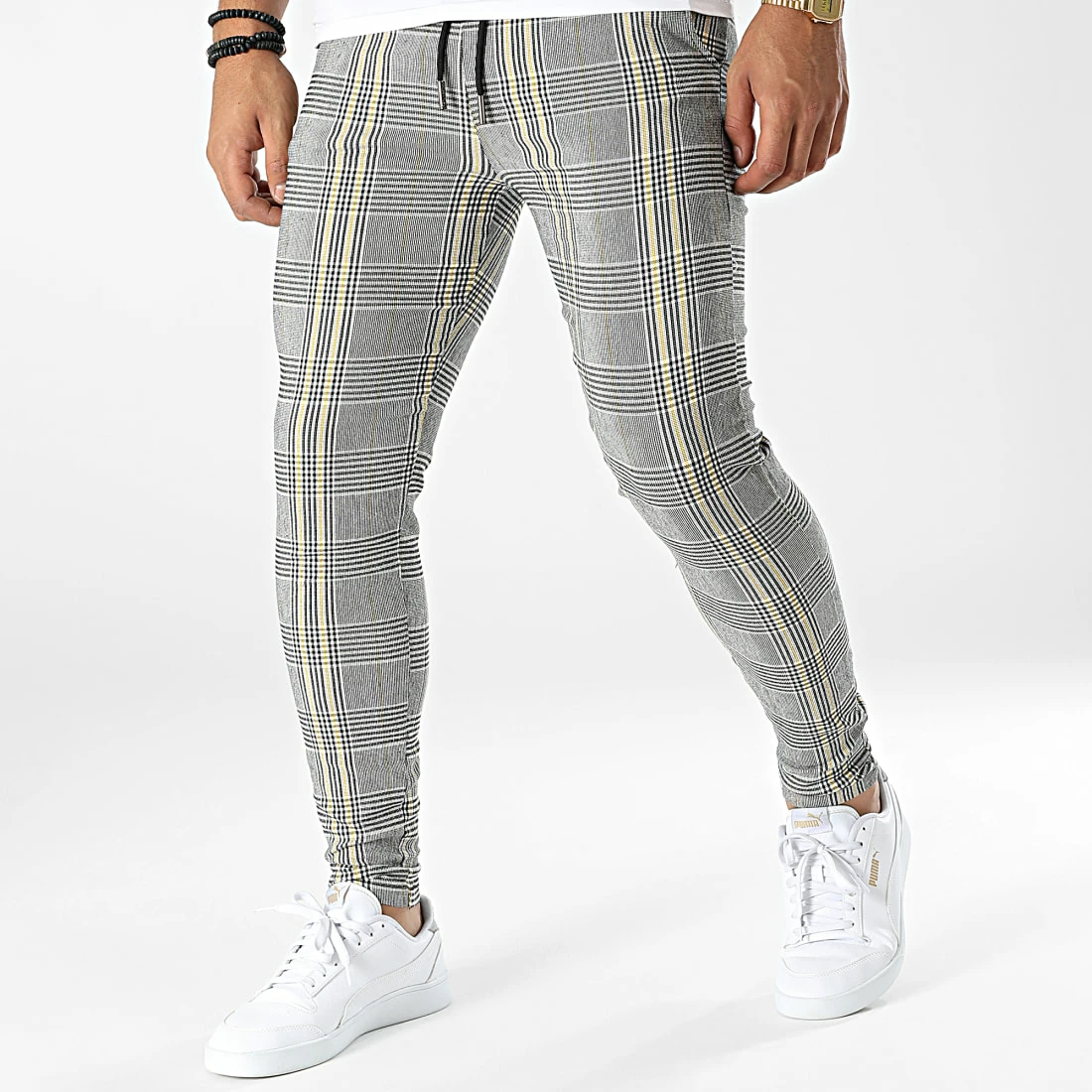 Offres 😀 Pantalon A Carreaux K755 Gris de MTX 🥰