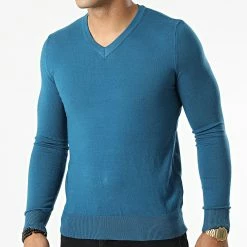 Budget 🎁 Pull Col V S2005 Bleu de MTX 🎉