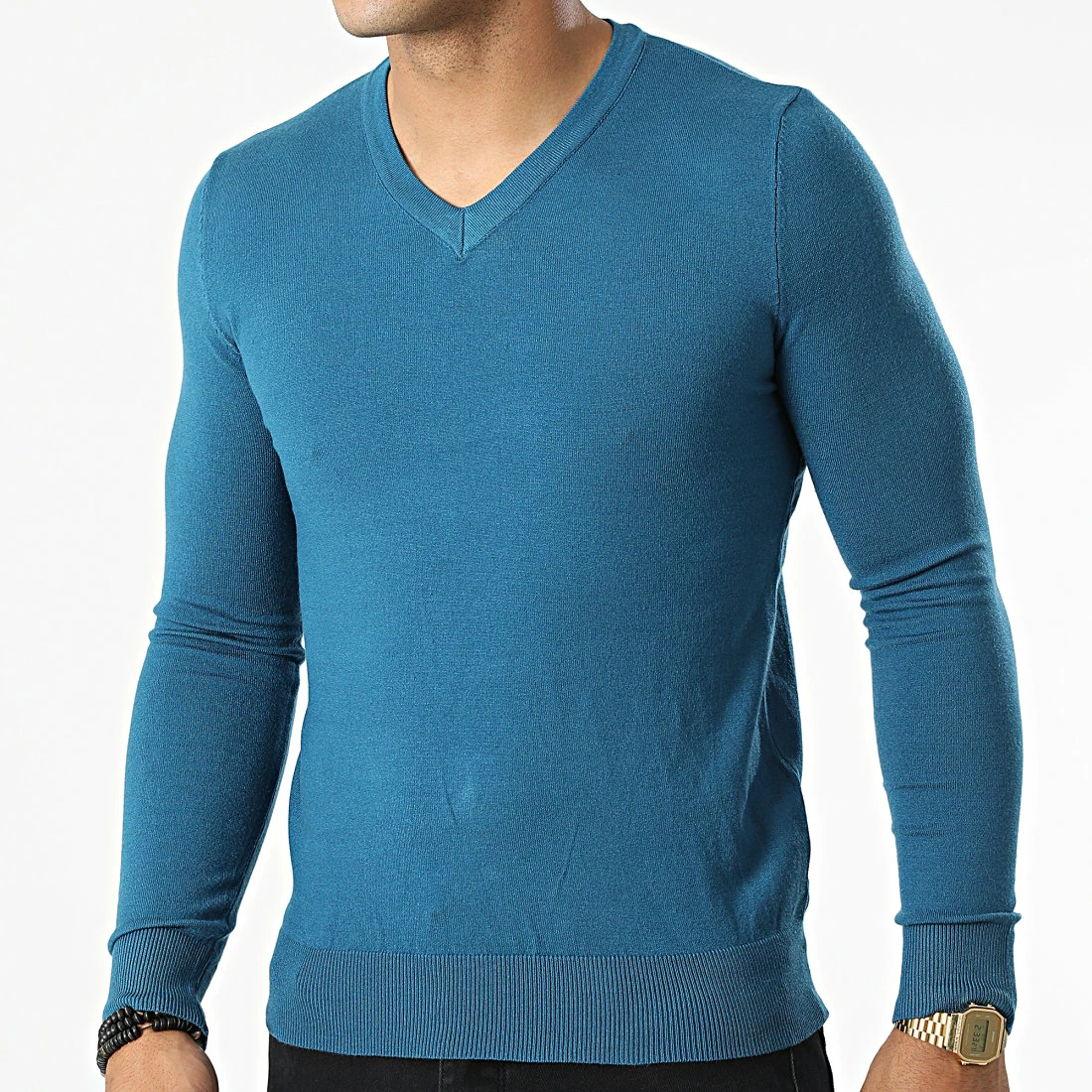 Budget 🎁 Pull Col V S2005 Bleu de MTX 🎉