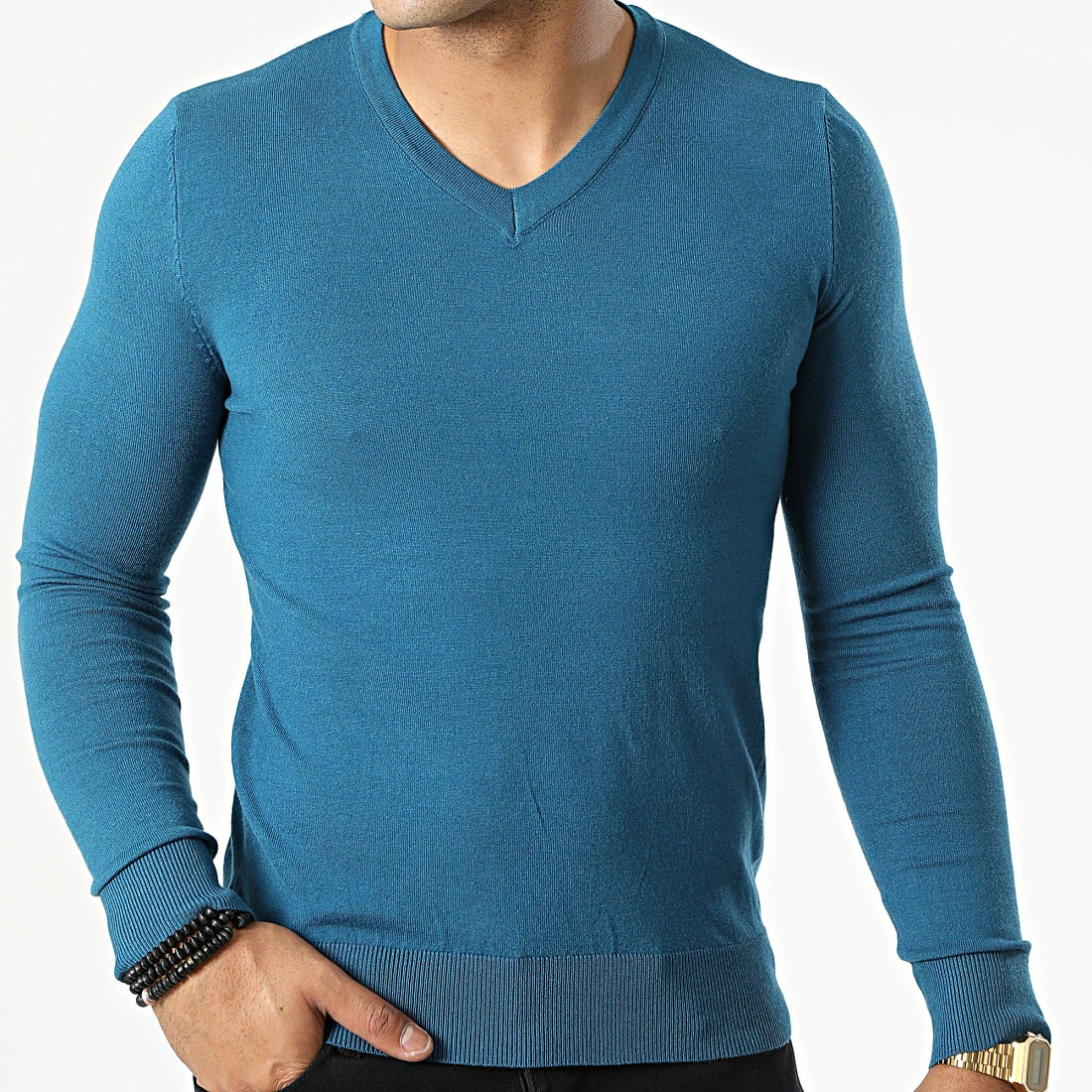 Budget 🎁 Pull Col V S2005 Bleu de MTX 🎉 – Image 3