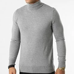 De gros ⌛ Pull Col Roulé S2002 Gris Chiné de MTX 🧨