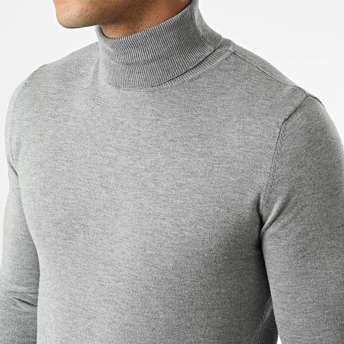 De gros ⌛ Pull Col Roulé S2002 Gris Chiné de MTX 🧨 – Image 2