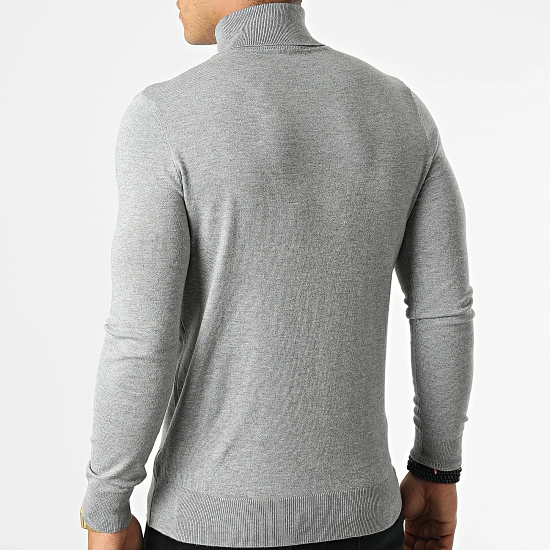 De gros ⌛ Pull Col Roulé S2002 Gris Chiné de MTX 🧨 – Image 4