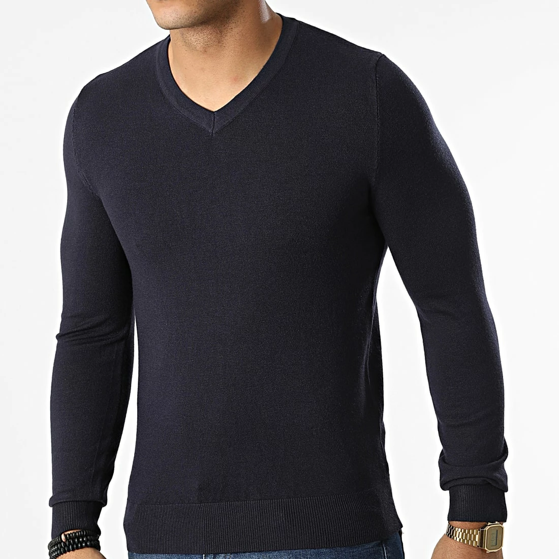 Sortie ✨ Pull Col V S2005 Bleu Marine de MTX ❤️