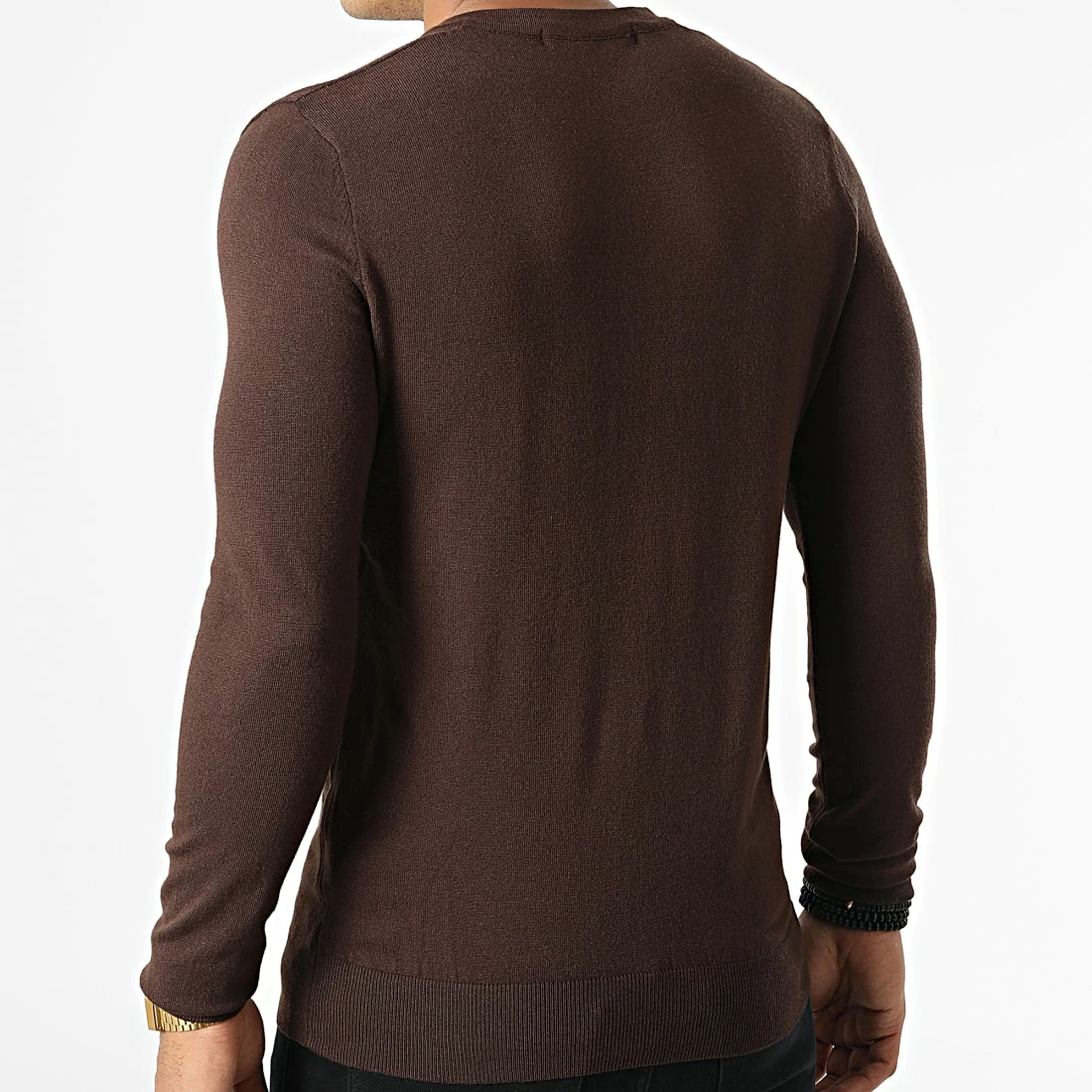 Acheter 🔥 Pull Col V S2005 Marron de MTX 🌟 – Image 4