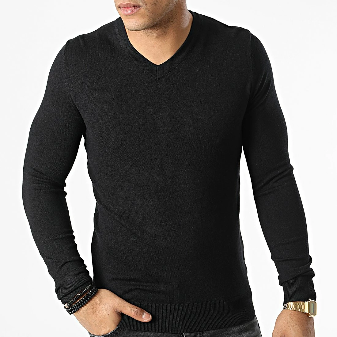 Nouveau ❤️ Pull Col V S2005 Noir de MTX 😀 – Image 3